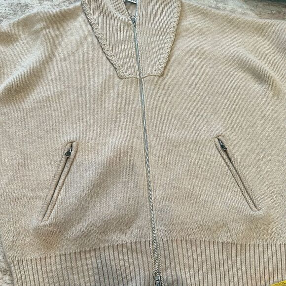 Trunk Project Beige Zip-Up Sweater oversized, medium - Picture 8 of 11